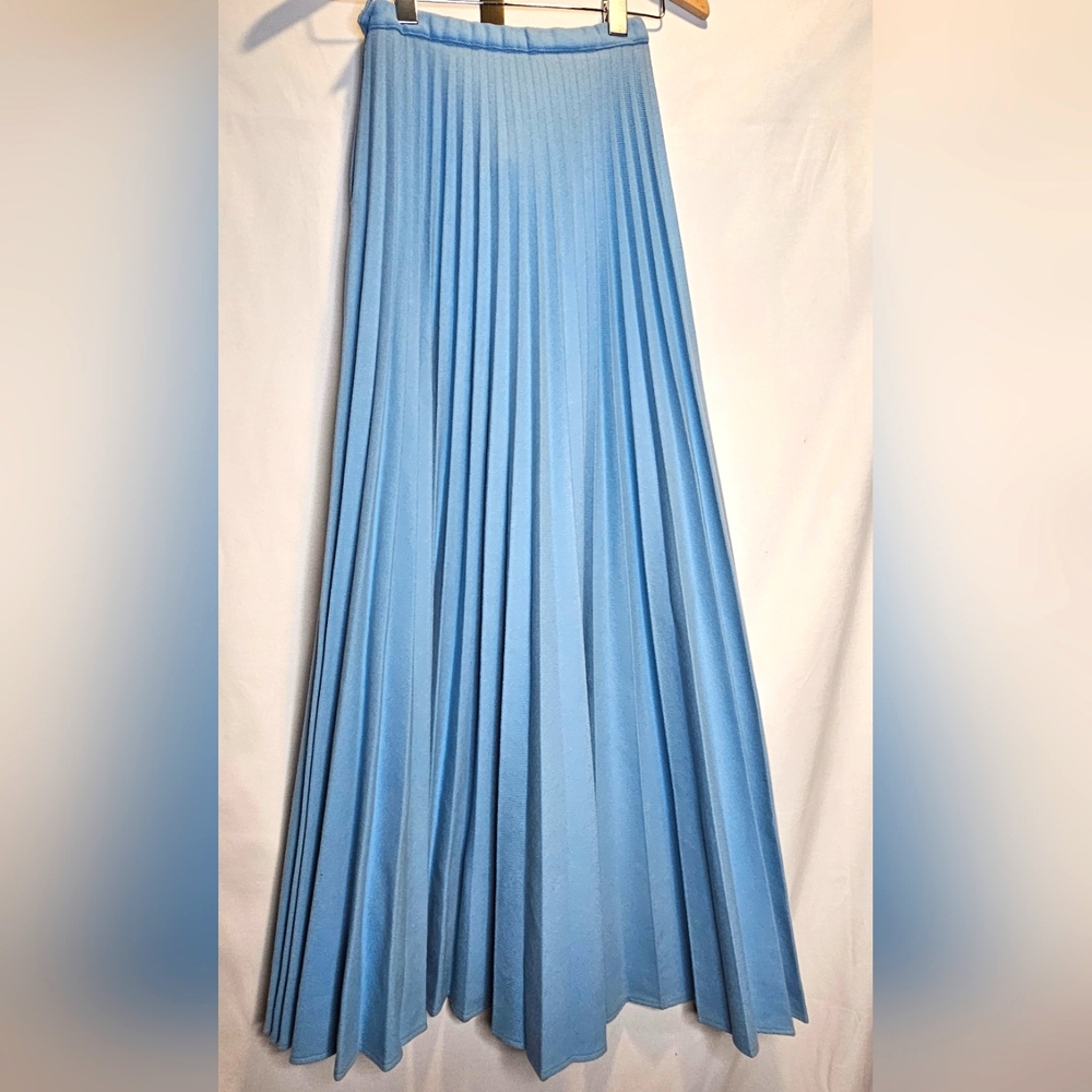 Bobbie Brooks Vintage Maxi Accordion Sky Blue Skirt